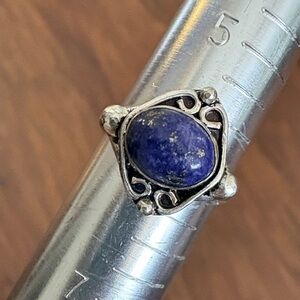Blue Lapis Lazuli Stone Ring Size 6